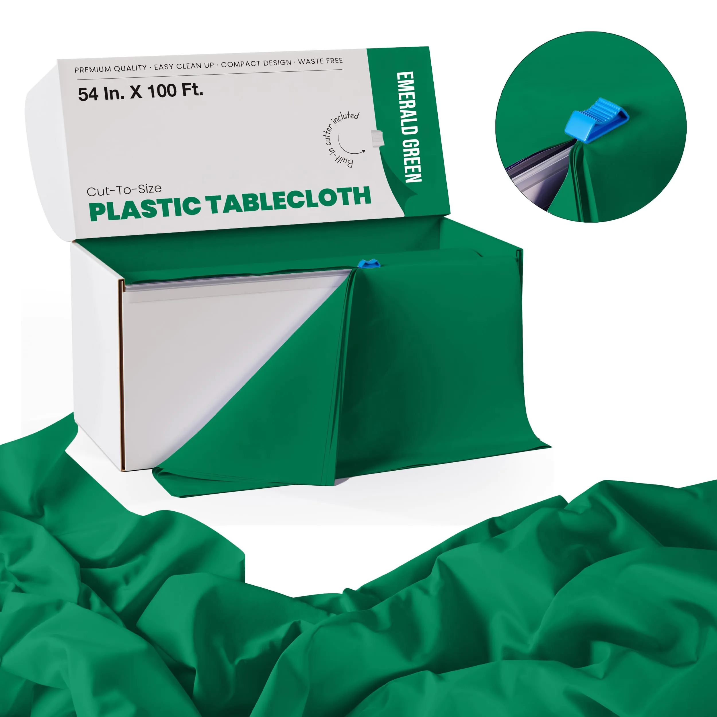 54 In. x 100 Ft. Cut To Size Table Roll | Emerald Green