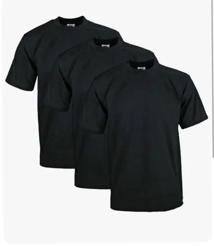 6 PACK PRO CLUB MENS PLAIN SHORT SLEEVE T SHIRT HEAVYWEIGHT COTTON