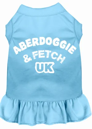 Aberdoggie Uk Screen Print Dress Baby Blue Sm