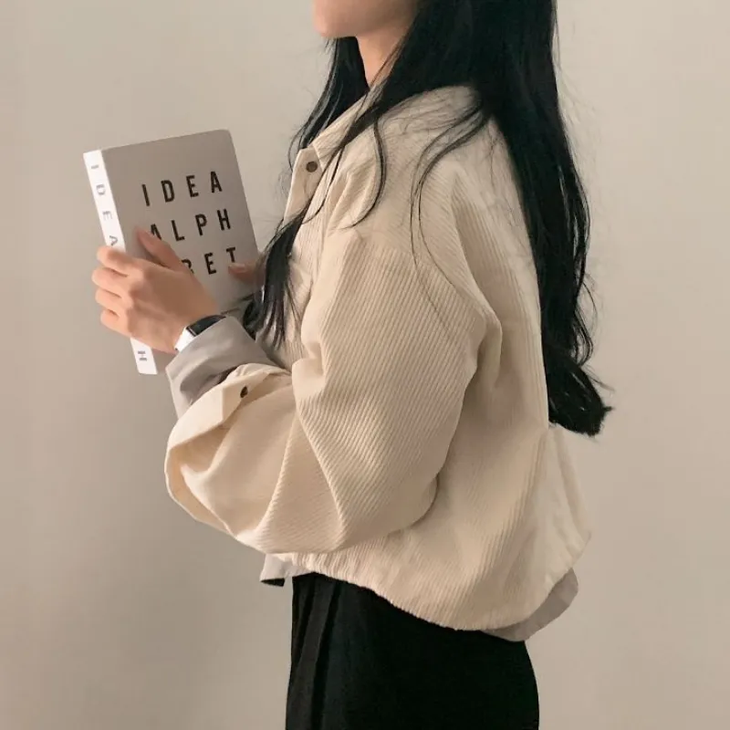 Anna - Cropped corduroy jas