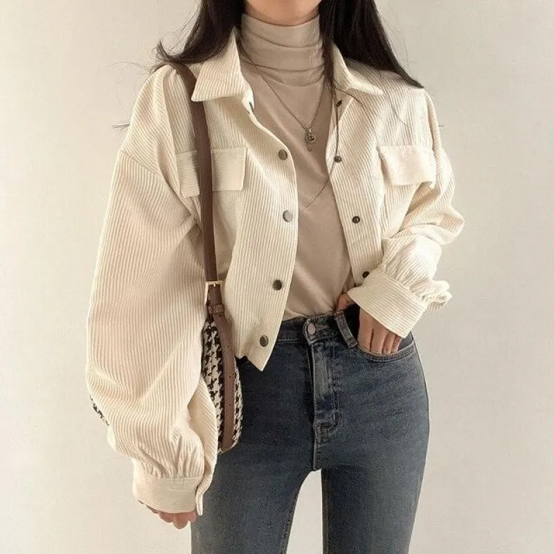 Anna - Cropped corduroy jas