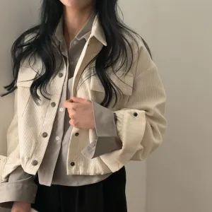 Anna - Cropped corduroy jas