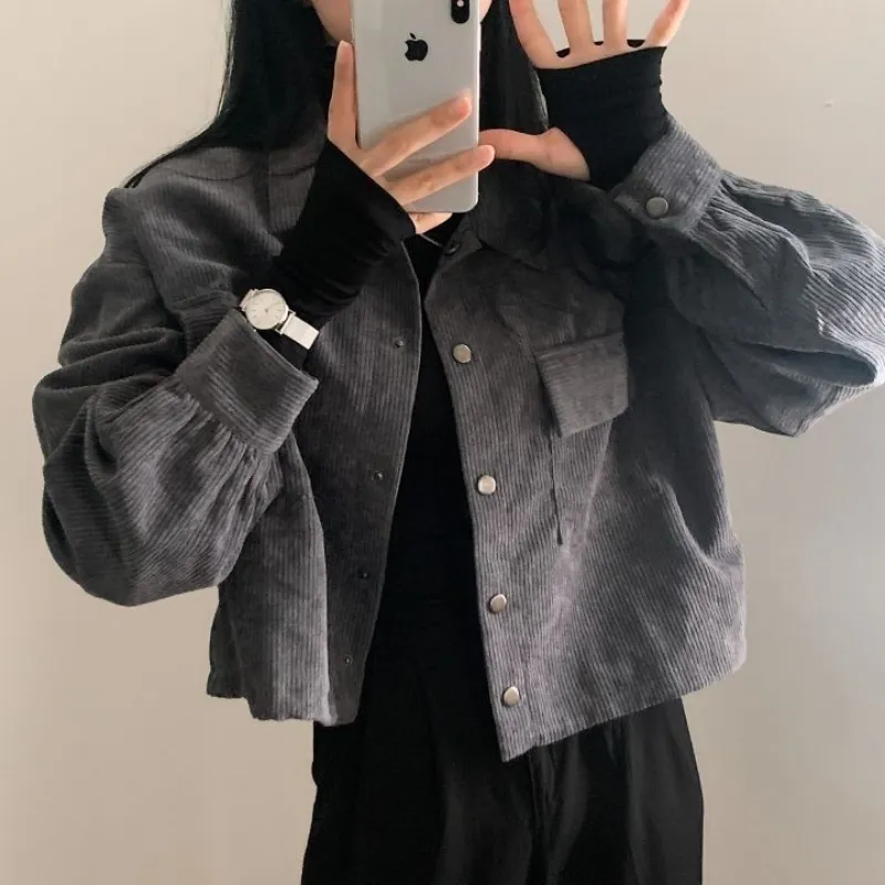 Anna - Cropped corduroy jas