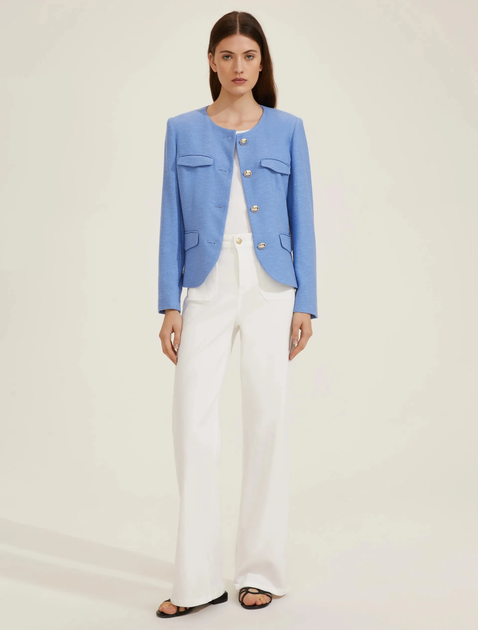 Basketweave Jacket - Light blue