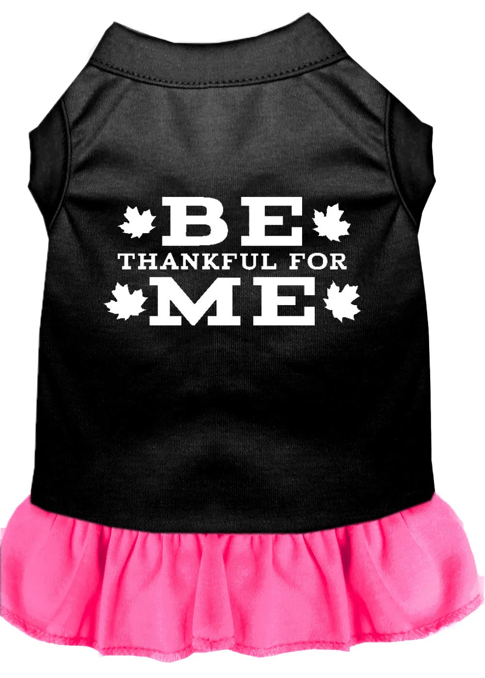 Be Thankful For Me Screen Print Dress Black With Bright Pink Xs