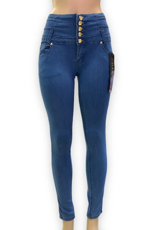 Belted High Rise Jeans With No Back Pockets