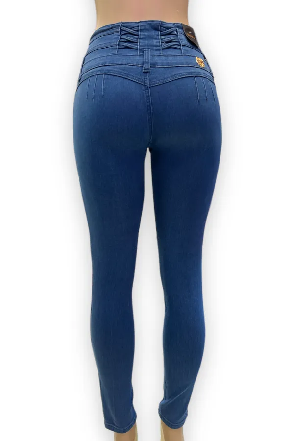 Belted High Rise Jeans With No Back Pockets