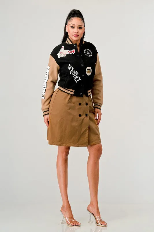 Black Queen Letterman Jacket