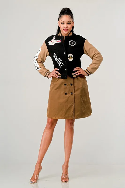 Black Queen Letterman Jacket
