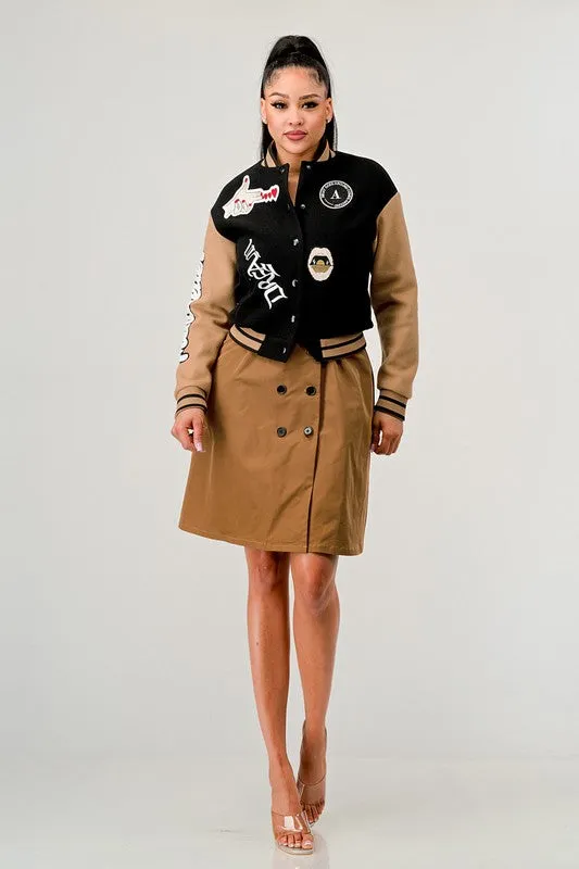 Black Queen Letterman Jacket