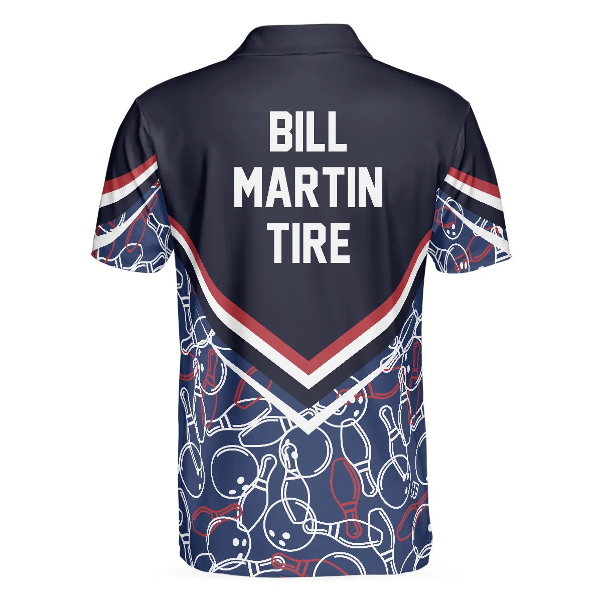 Bowling Men Polo Shirt - Bowling Seamless Pattern Men Polo Shirt, Bill Martin Tire Shirt For Men - Perfect Gift For Friend, Family, Bowling Lovers