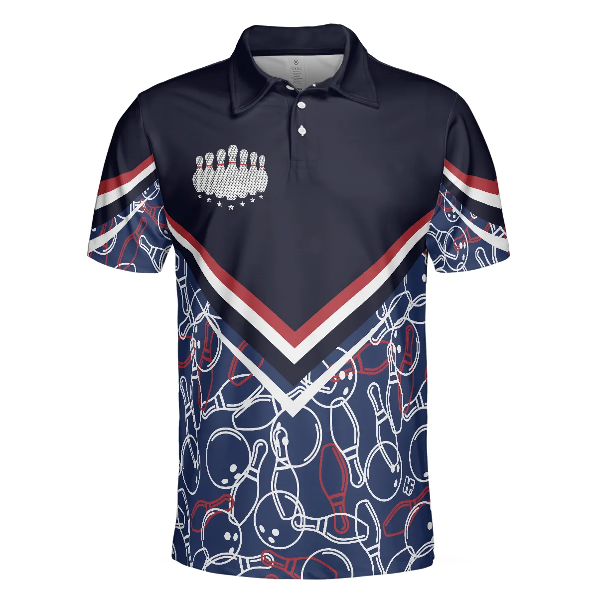 Bowling Men Polo Shirt - Bowling Seamless Pattern Men Polo Shirt, Bill Martin Tire Shirt For Men - Perfect Gift For Friend, Family, Bowling Lovers