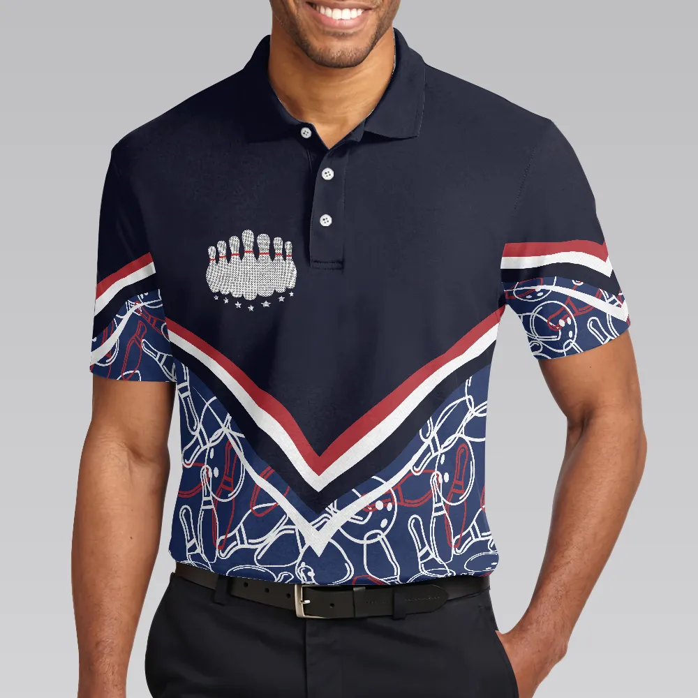 Bowling Men Polo Shirt - Bowling Seamless Pattern Men Polo Shirt, Bill Martin Tire Shirt For Men - Perfect Gift For Friend, Family, Bowling Lovers