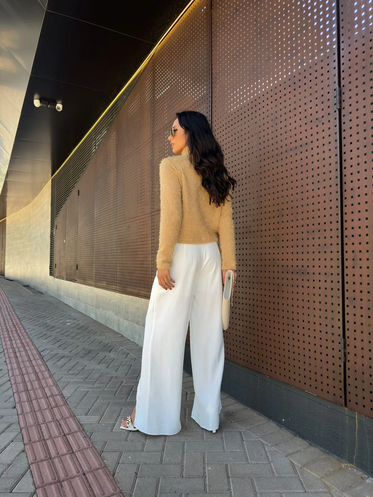 Brazilian Twill Viscose Pants with Front Slit