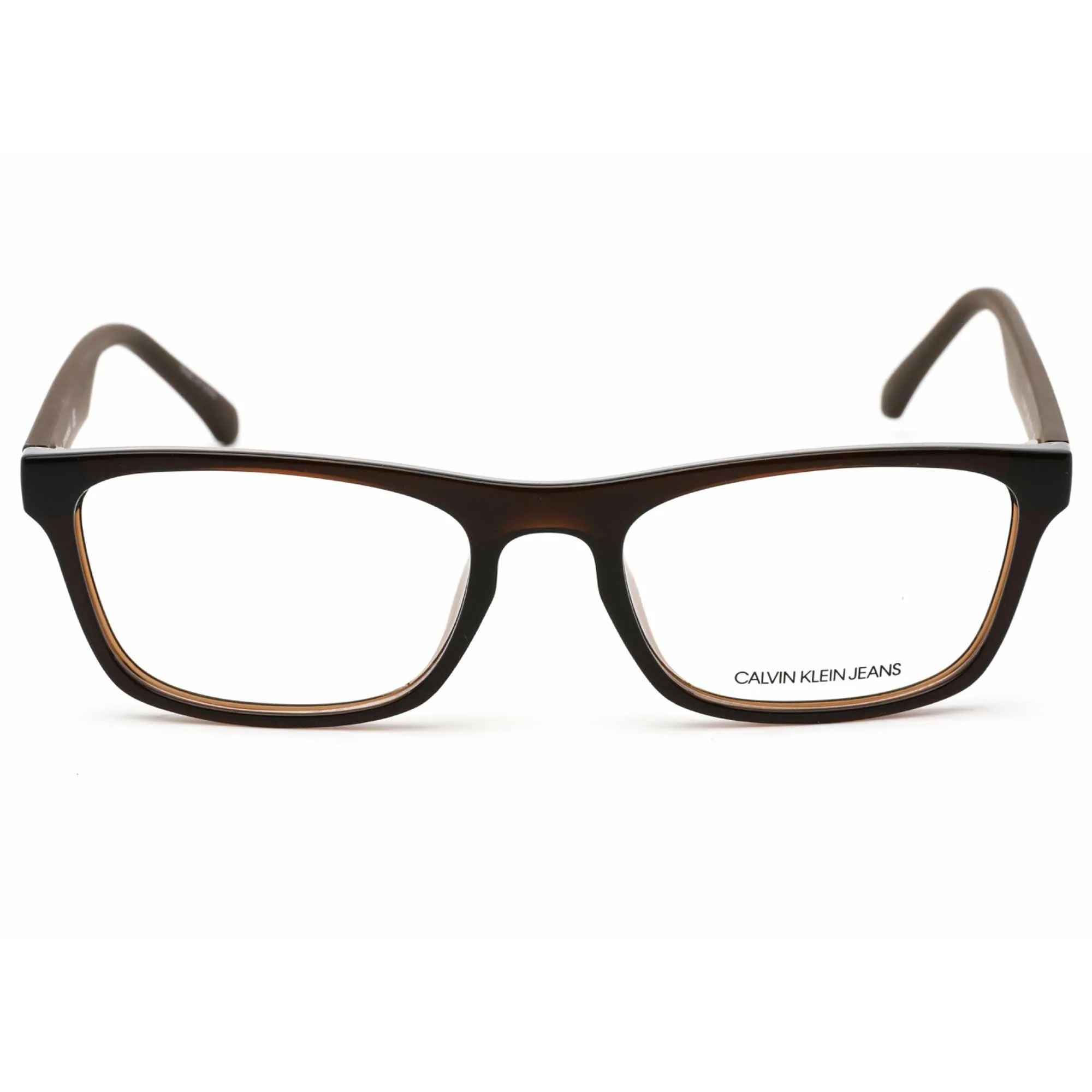 Calvin Klein Jeans Men's Eyeglasses - Crystal Dark Brown Rectangular | CKJ20517 201