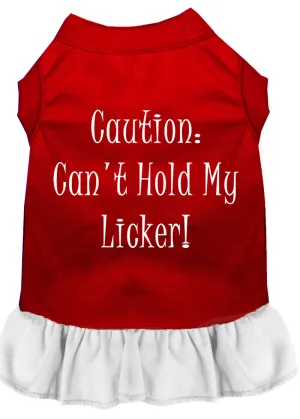Can't Hold My Licker Screen Print Dress Red With White Xxl