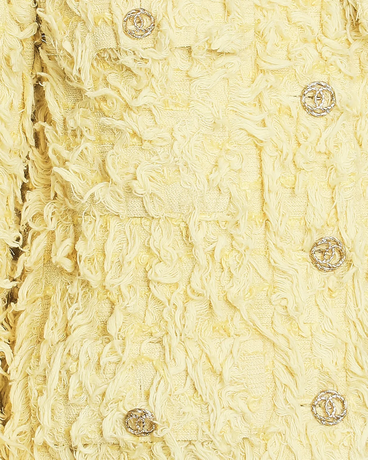 Chanel Cruise 2021 Yellow Textured Jacket With Neck Tie Detail Fr 34 (uk 6)