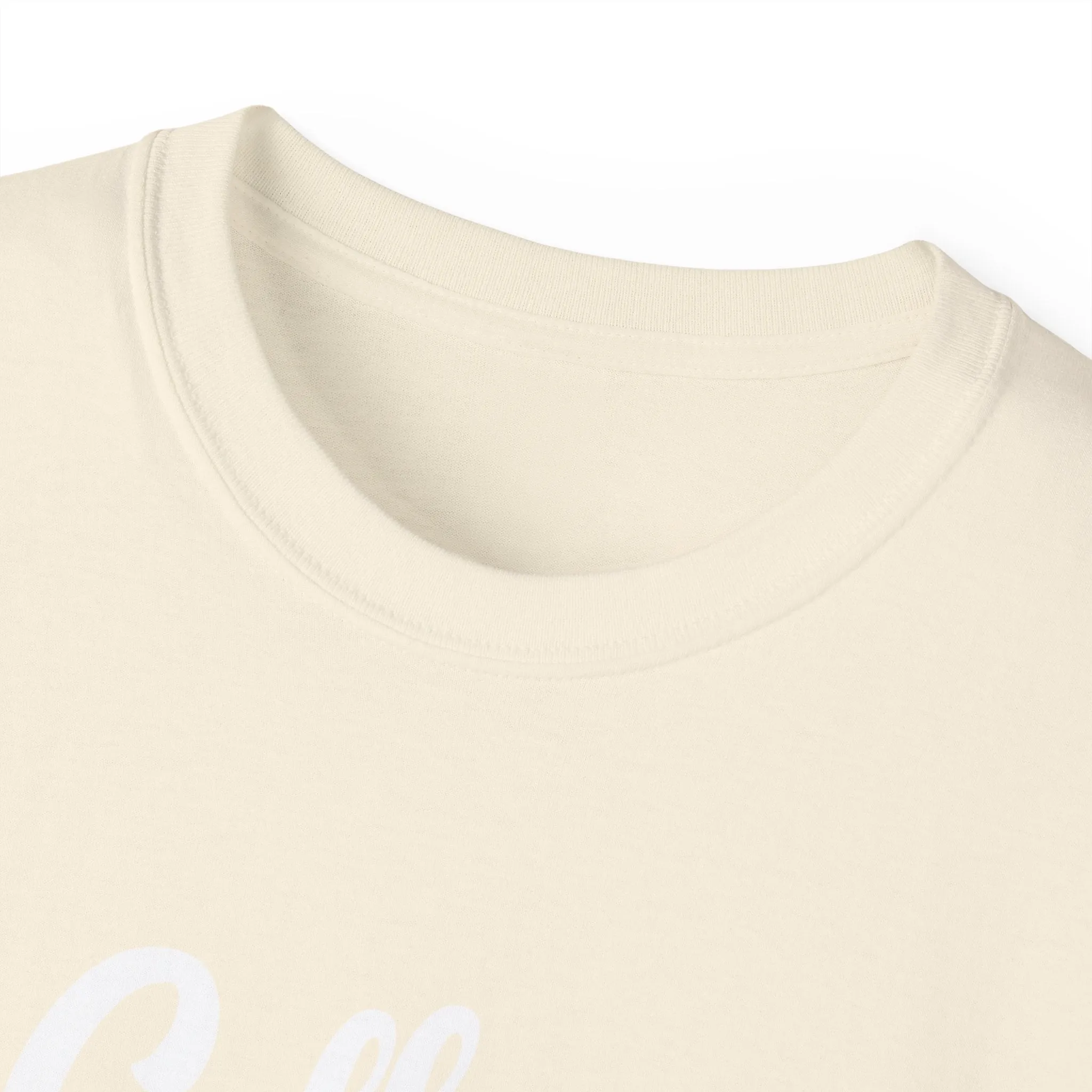 Coffee & Barbells - Unisex Ultra Cotton Tee - Front White Logo - Plain Back