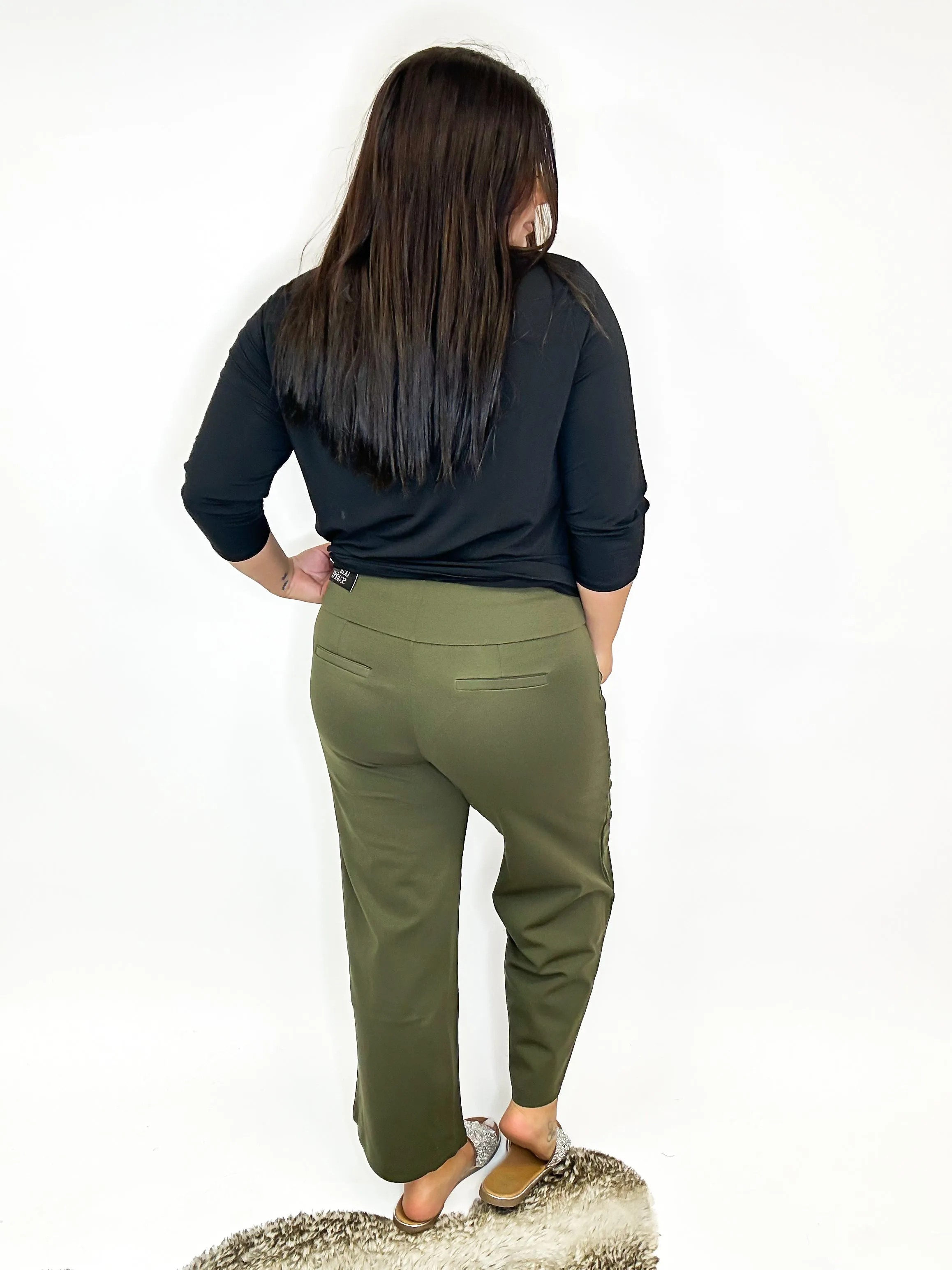 Crop Chic Pants in Olive - Reg/Curvy-FINAL SALE