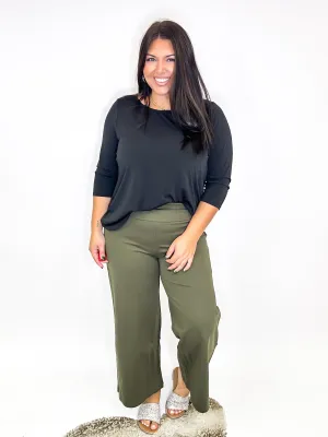 Crop Chic Pants in Olive - Reg/Curvy-FINAL SALE