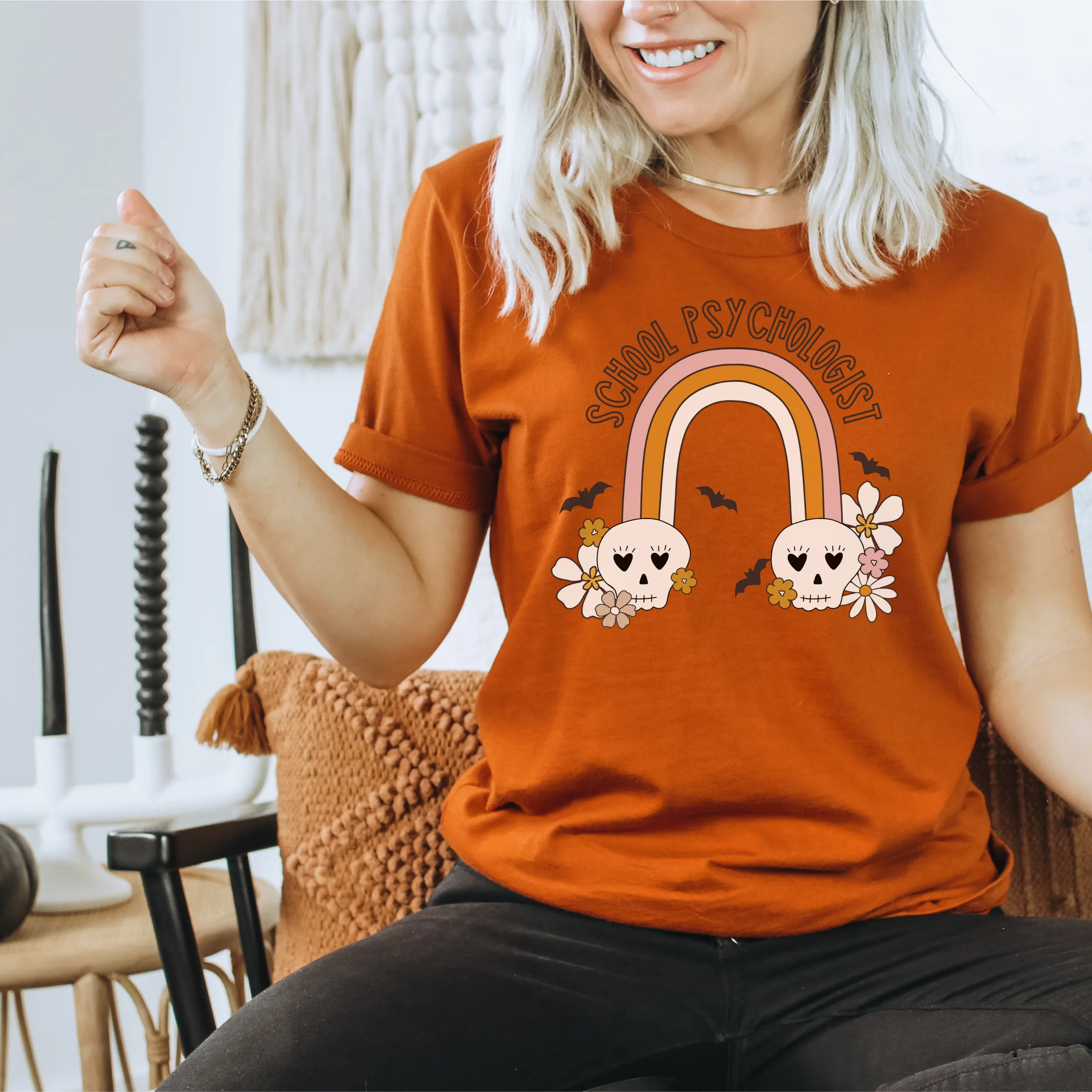 Custom Skull Rainbow Tee