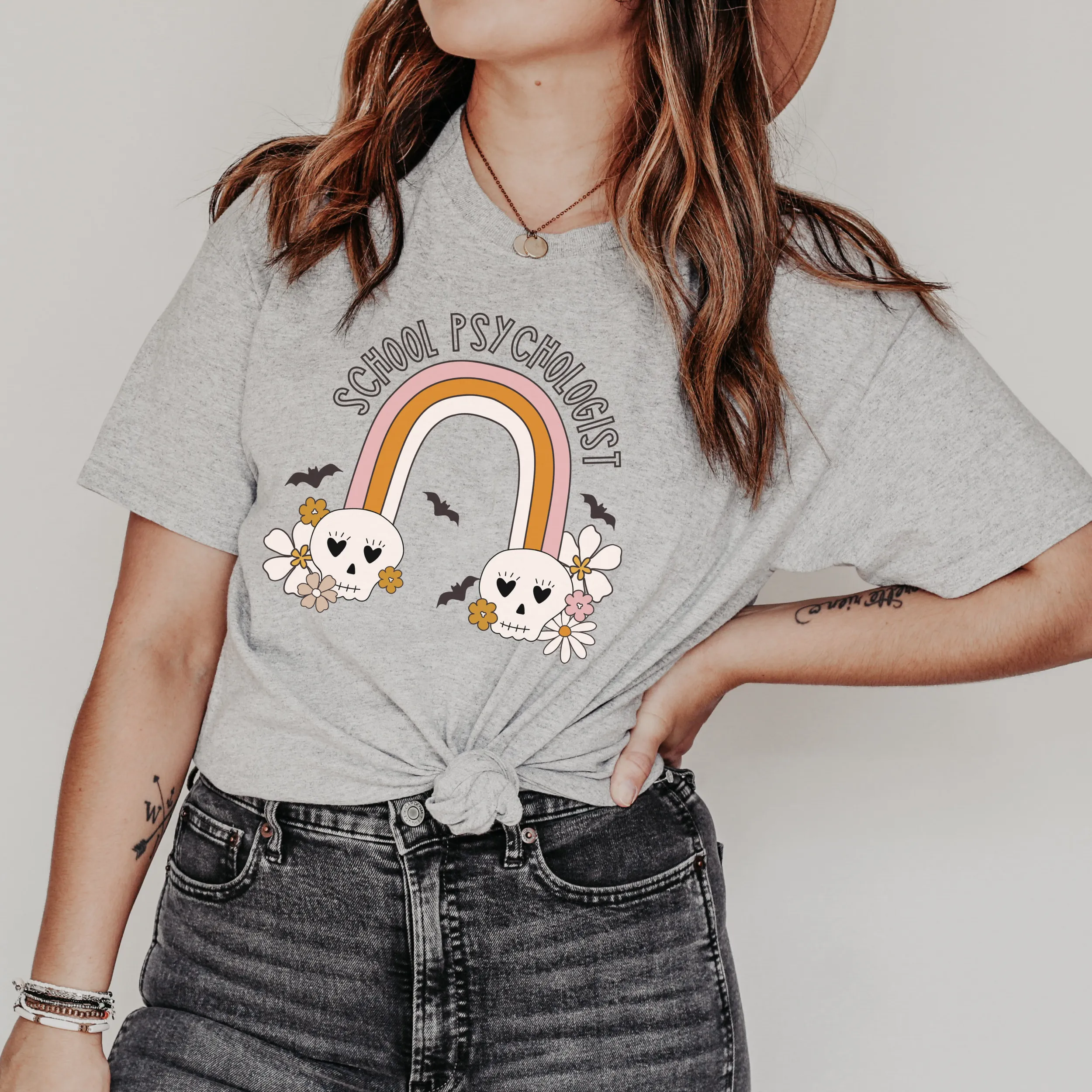 Custom Skull Rainbow Tee