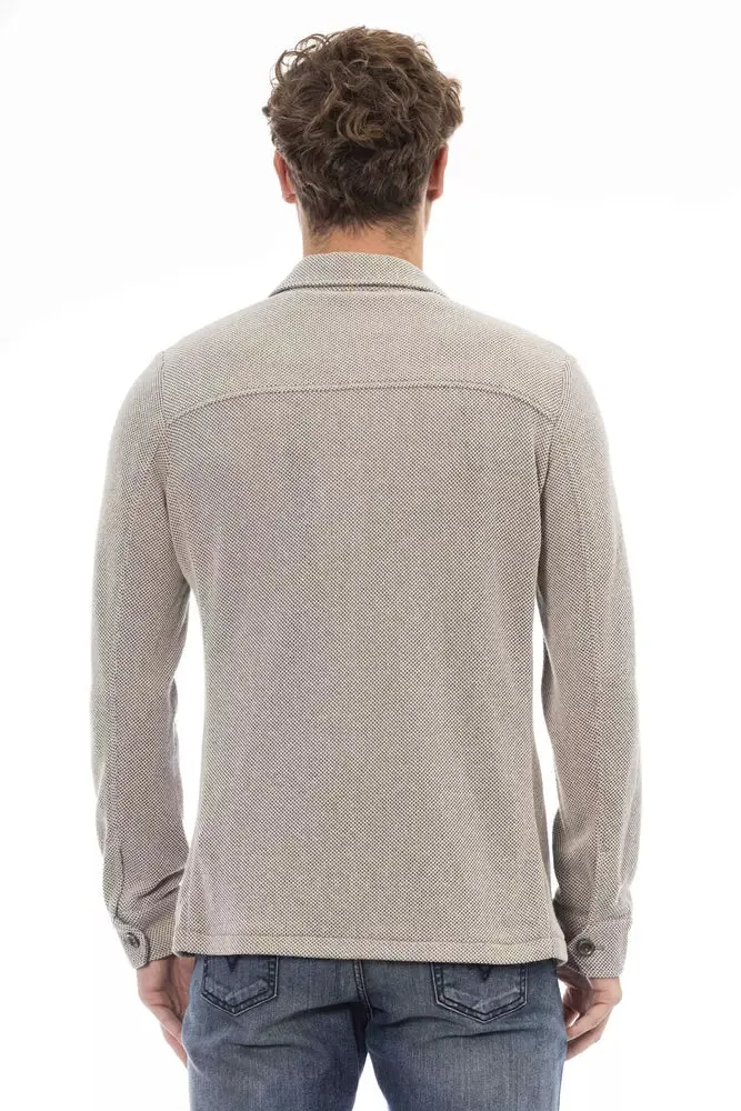 Distretto12 Beige Cotton Blend Chic Jacket for Men