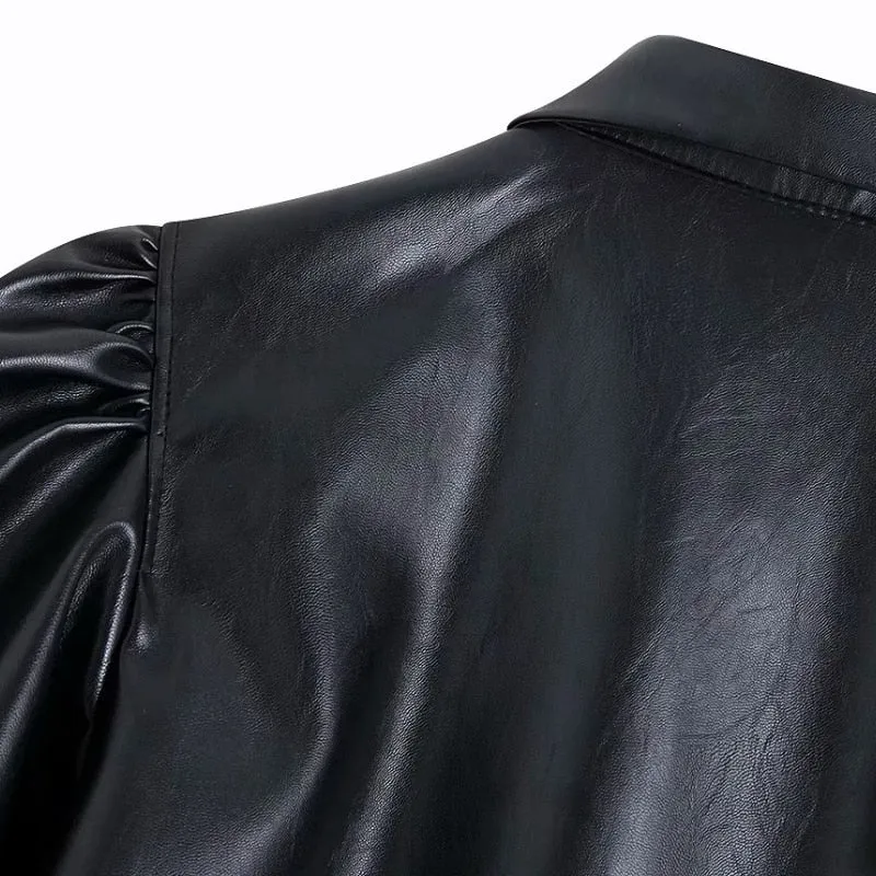 FAUX LEATHER SHIRT