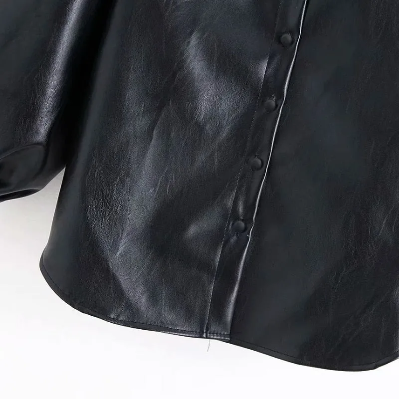 FAUX LEATHER SHIRT