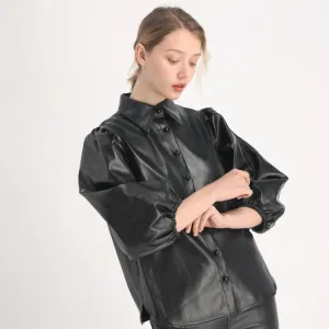 FAUX LEATHER SHIRT