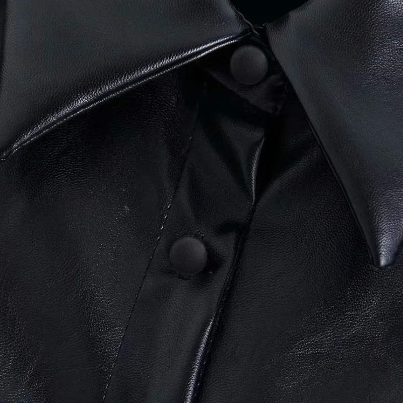 FAUX LEATHER SHIRT