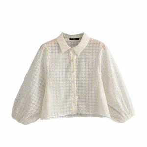 FLORAL ORGANZA BLOUSE
