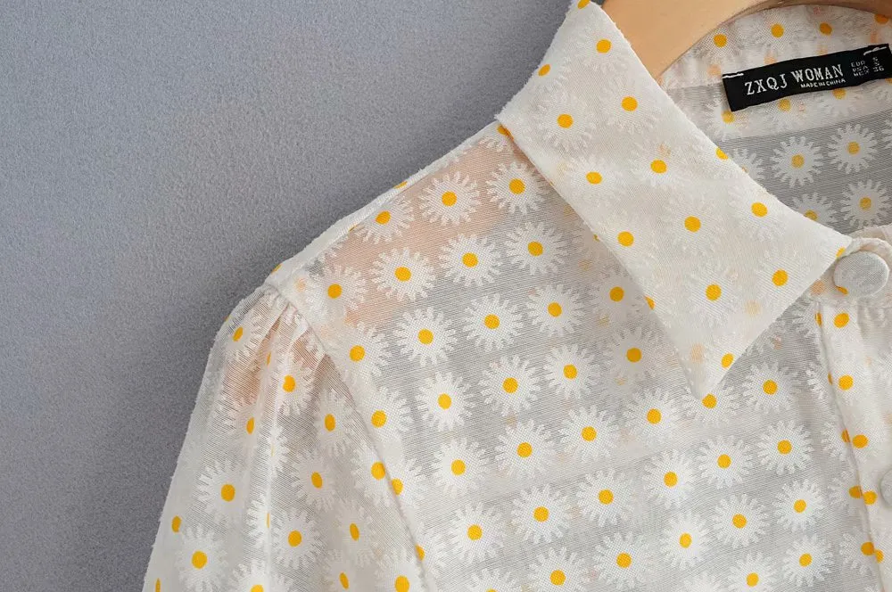 FLORAL ORGANZA BLOUSE
