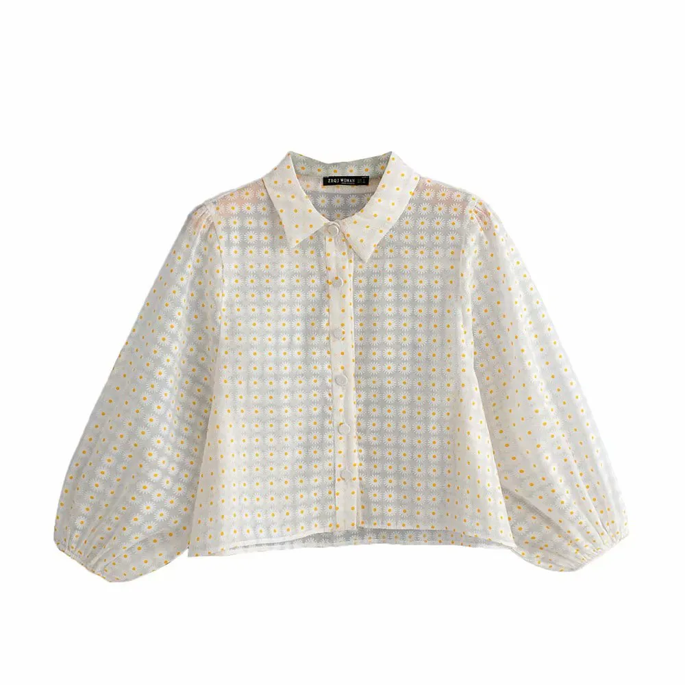 FLORAL ORGANZA BLOUSE