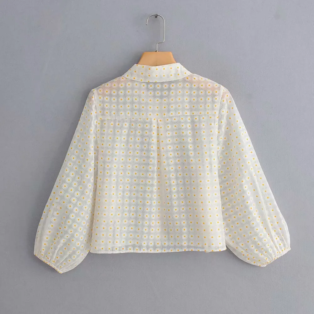 FLORAL ORGANZA BLOUSE
