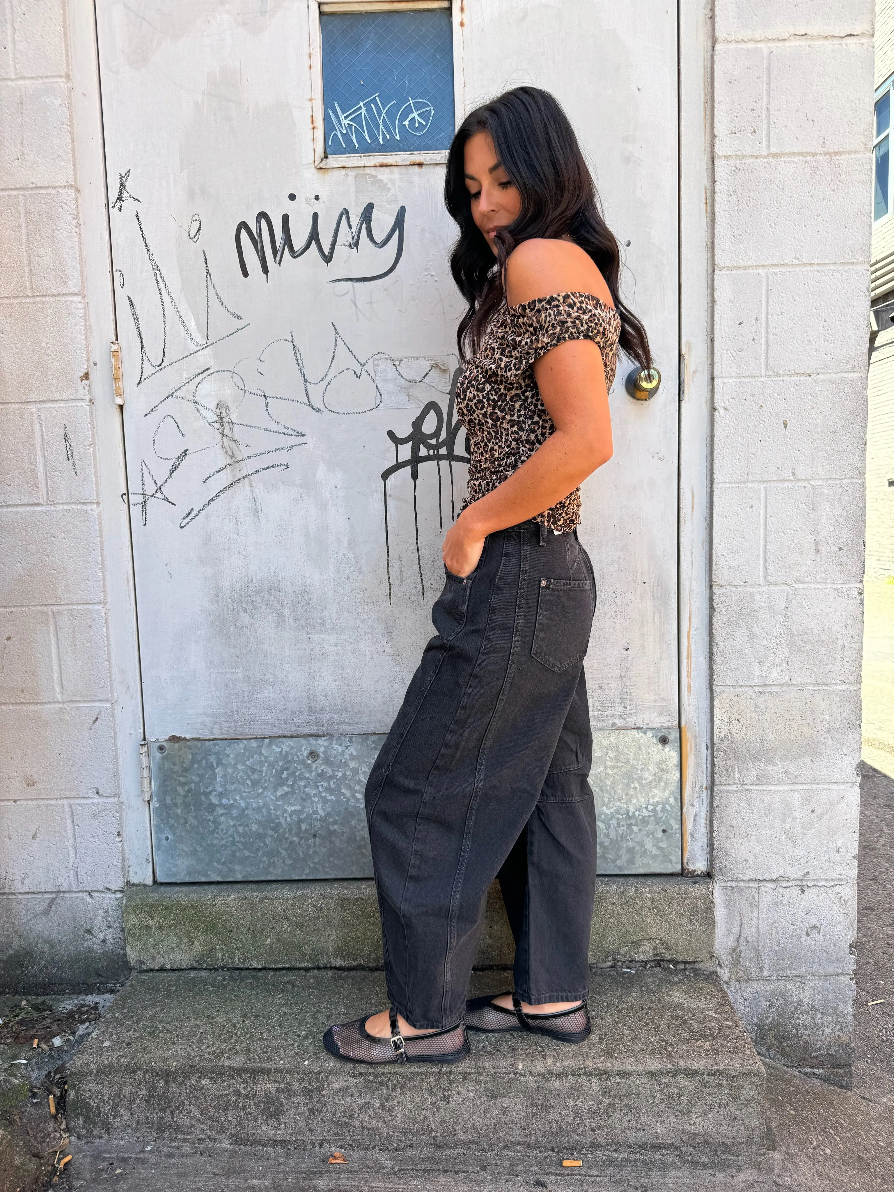 FREE PEOPLE GOOD LUCK MID-RISE BARREL JEANS