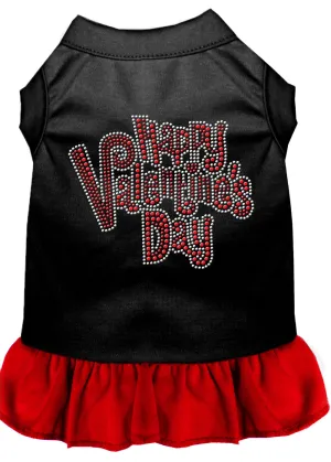 Happy Valentines Day Rhinestone Dress Black With Red Sm