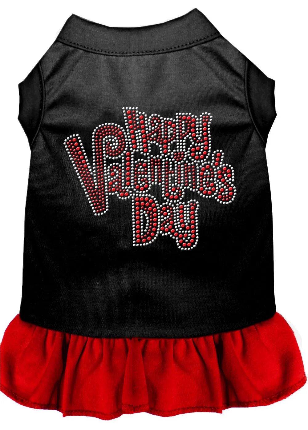 Happy Valentines Day Rhinestone Dress Black With Red Sm