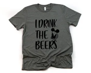 I Drink the Beers Adult Unisex T Shirt - Disney Epcot Drinking Shirt - Fun Tees