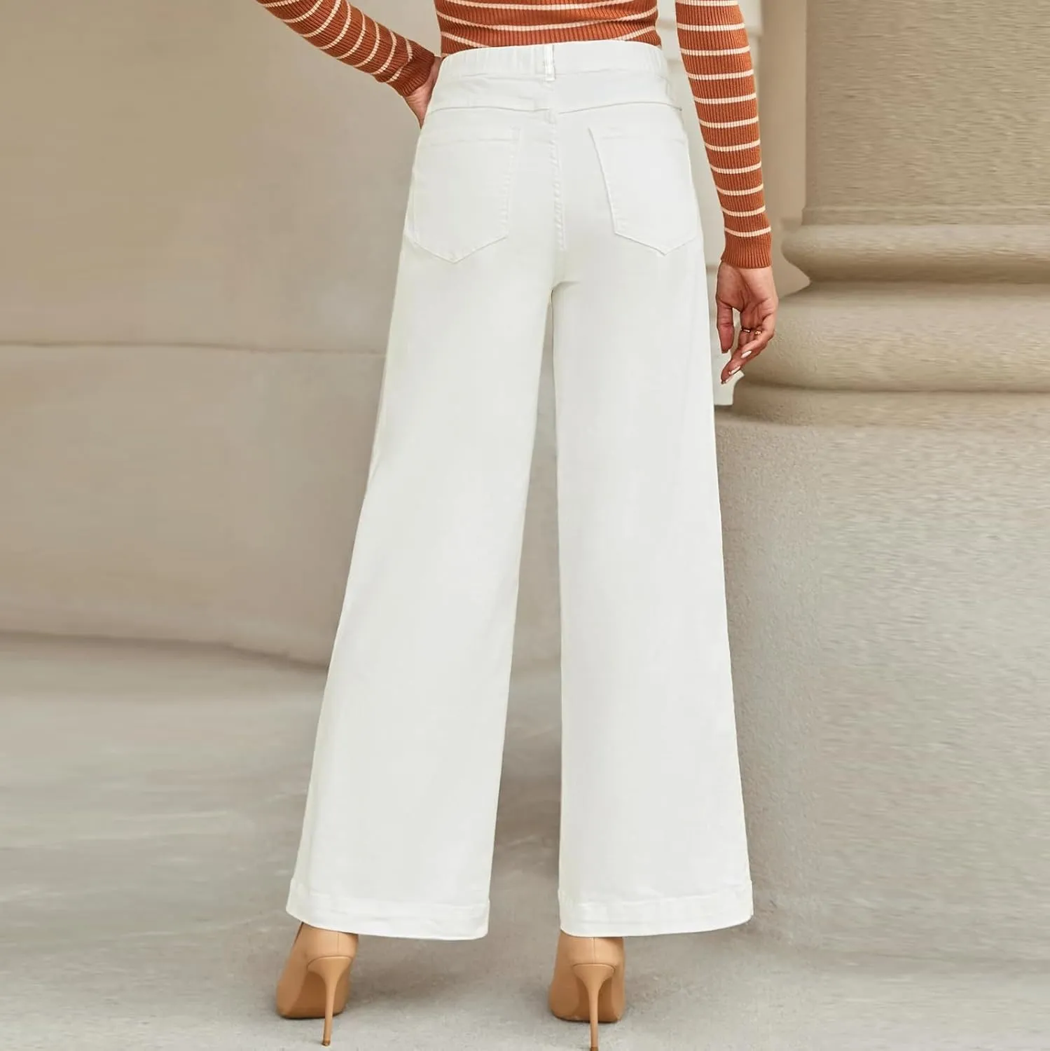 Jeans for Women Trendy High Waisted Flare Jeans Baggy Cropped Denim Pants 90s Jeans Stretchy Boyfriend Jeans