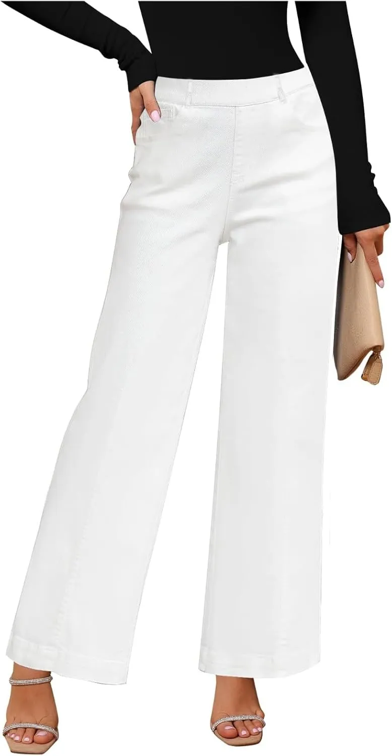 Jeans for Women Trendy High Waisted Flare Jeans Baggy Cropped Denim Pants 90s Jeans Stretchy Boyfriend Jeans