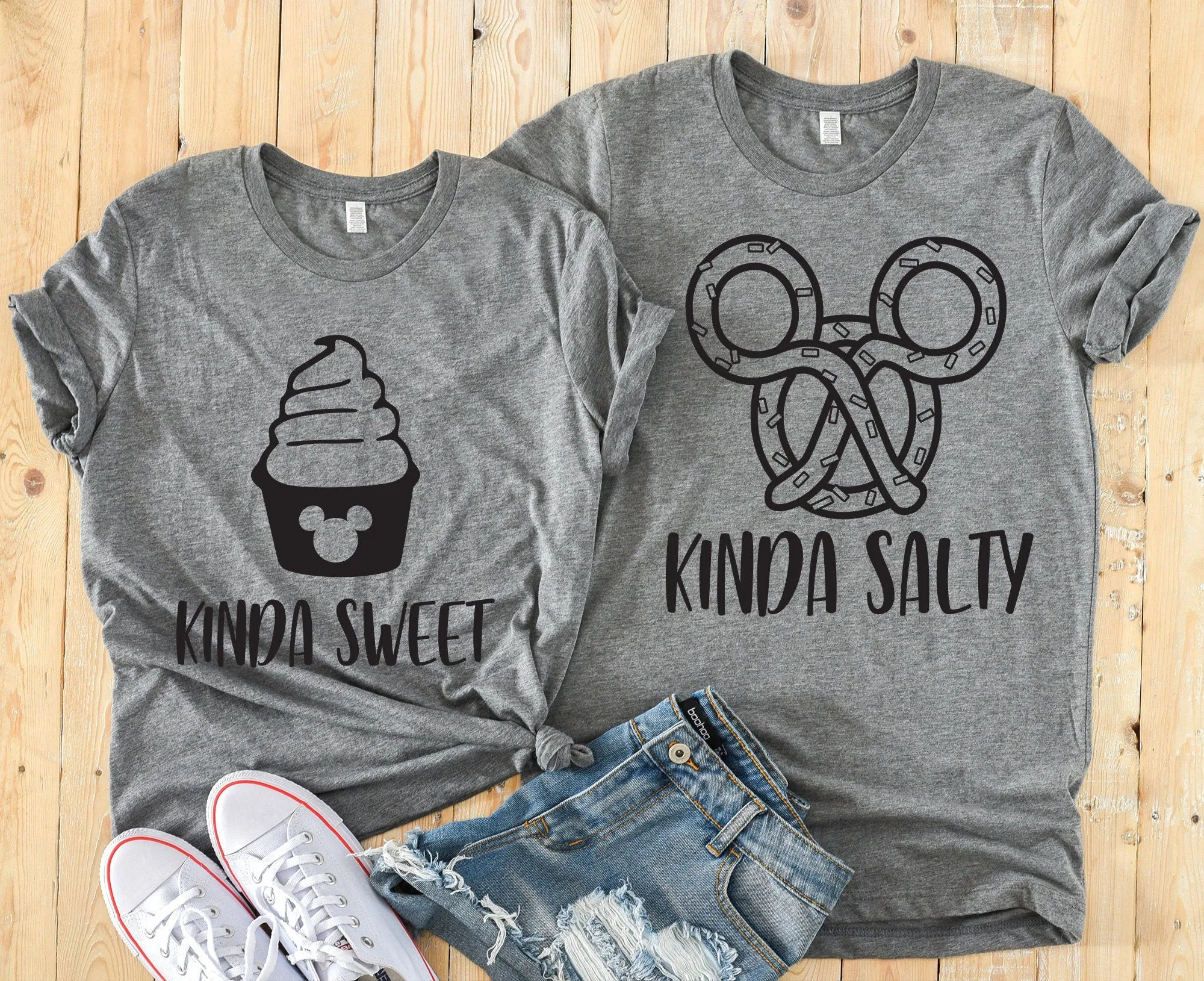 Kinda Salty Kinda Sweet Matching Disney Shirts - Disney Couples Shirt - Minnie and Mickey Couple Shirt - Food and Wine