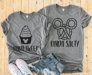 Kinda Salty Kinda Sweet Matching Disney Shirts - Disney Couples Shirt - Minnie and Mickey Couple Shirt - Food and Wine