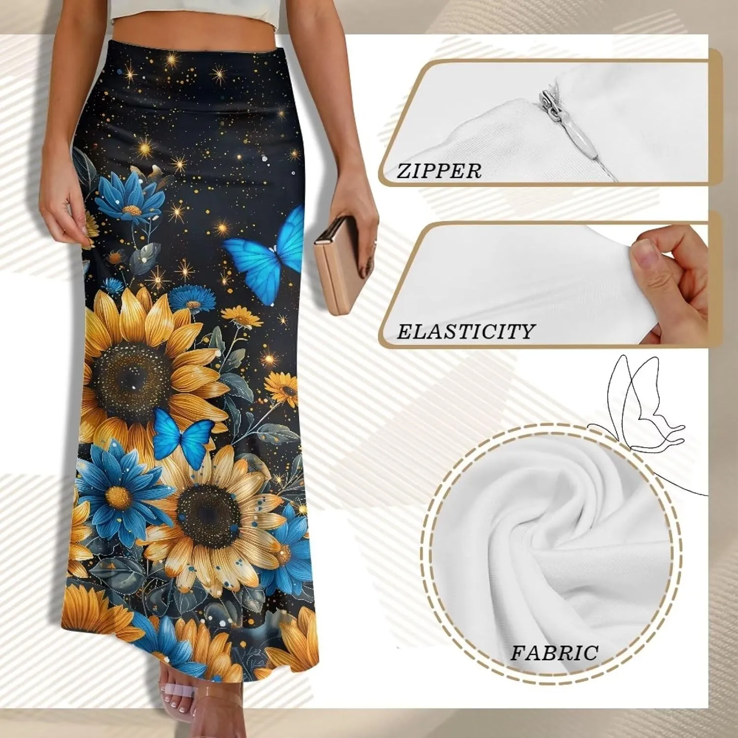 Long Skirts for Women Fall Flared Midi Skirt Flowy Maxi Skirt High Waist Ankle Length Pencil Skirt A-Line Skirts