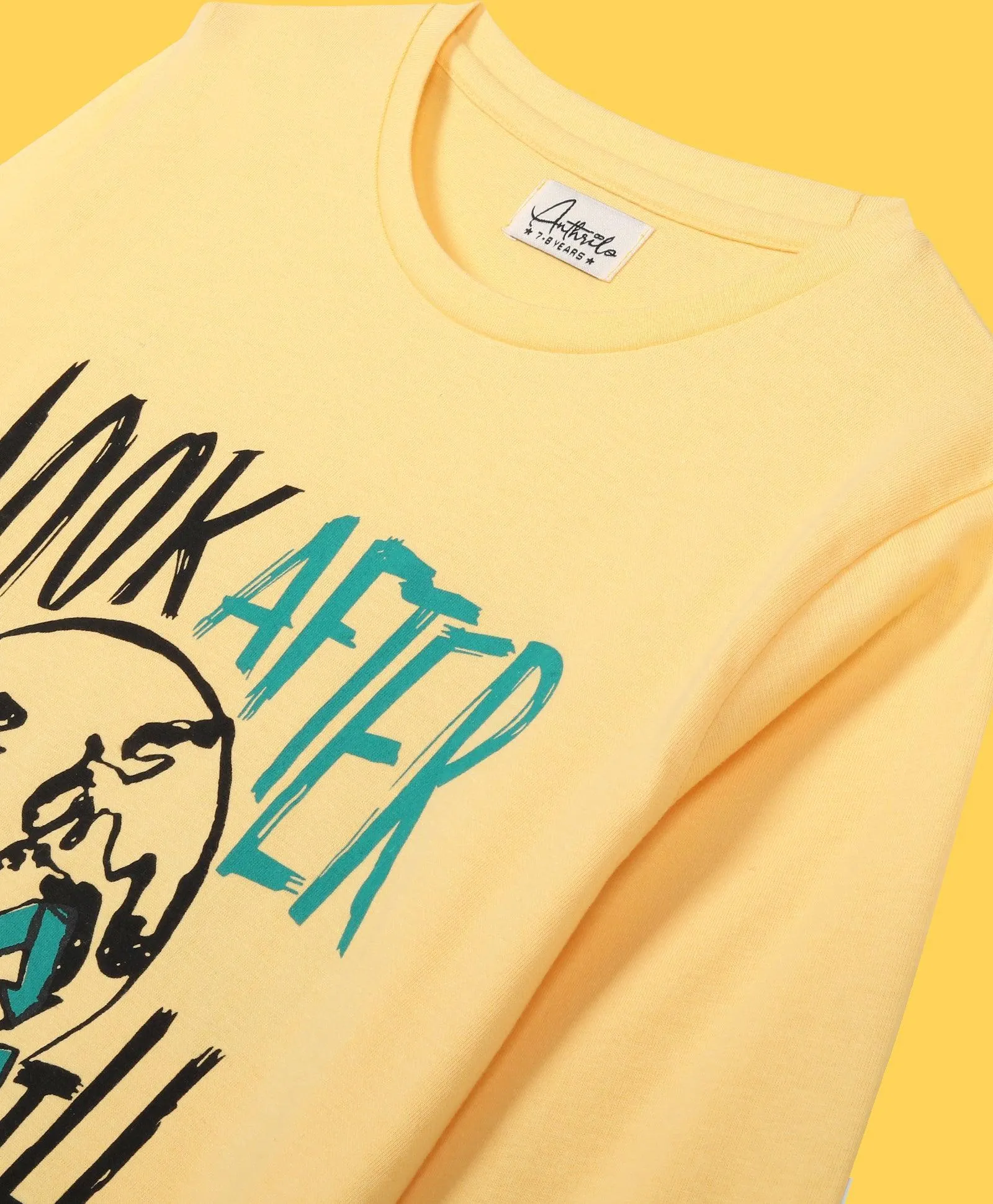 LOOK AFTER EARTH YELLOW BOYS T-SHIRT - YELLOW