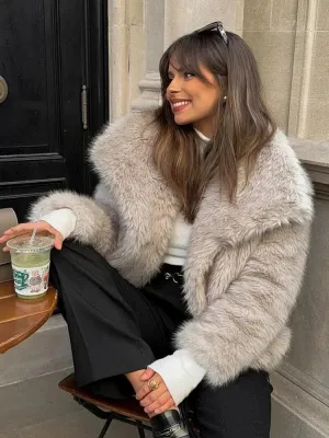 Luxe Teddy Jas – Oversized Lange Nepbont Jas, Stijlvol & Warm voor Winter