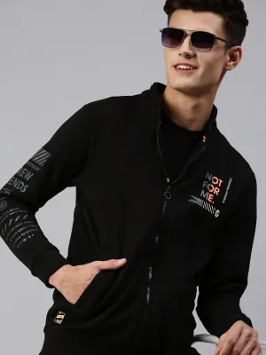 Men Graphic Printed Black Sweatshirt