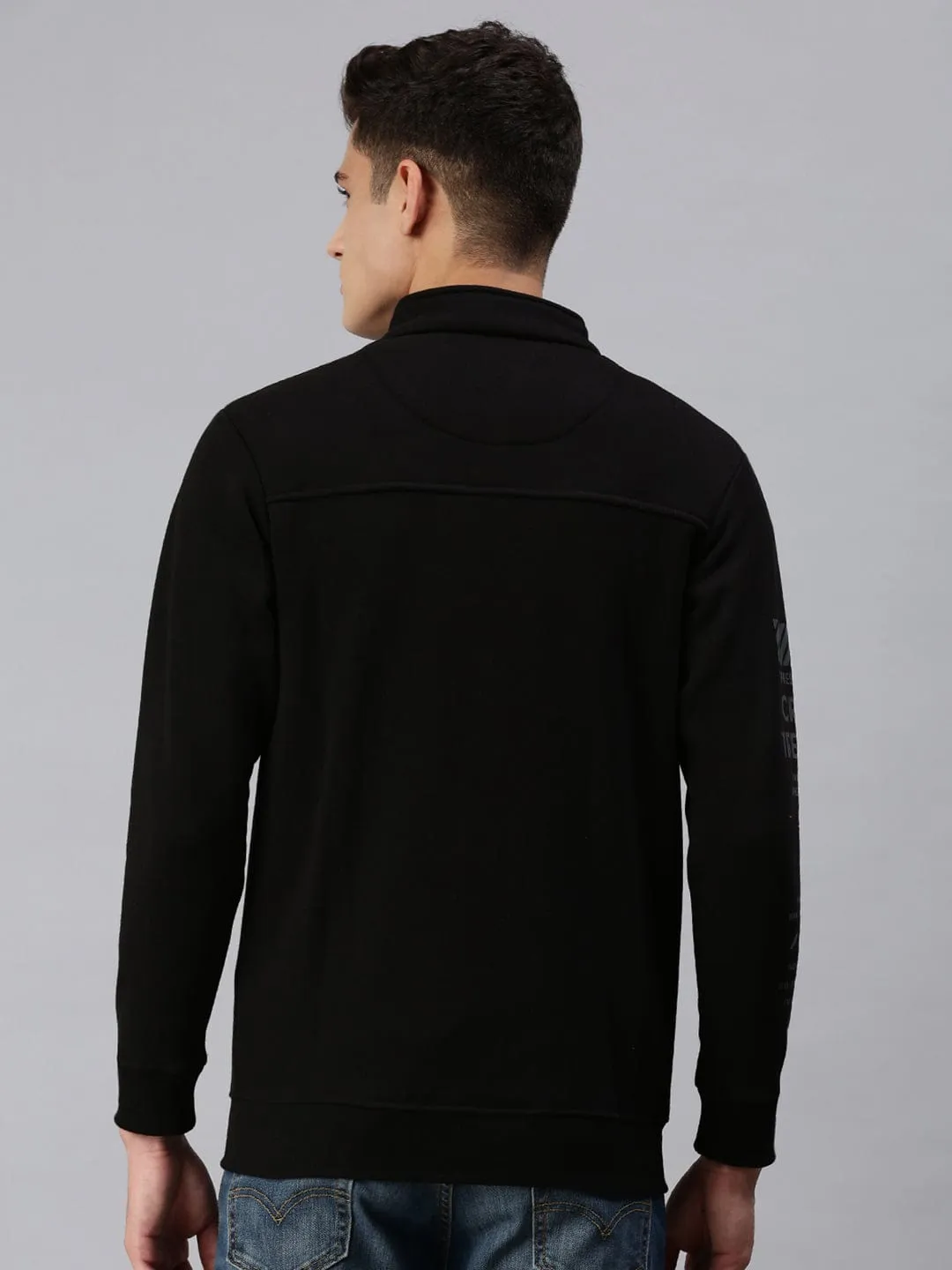 Men Graphic Printed Black Sweatshirt