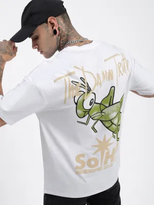 Men Graphic Printed White Relaxed Fit T-Shirt
