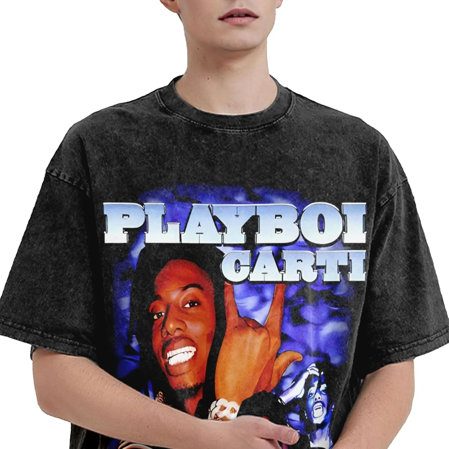 Men Streetwear Oversized Casual T-Shirts Short-Sleeve Adults Teens Cotton Shirt